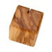An American Metalcraft square olive wood block with a hole in the middle.