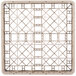 A beige plastic basket with a grid pattern and 36 square compartments.