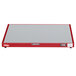 A white rectangular Hatco heated shelf with a red scale and white border.