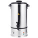 A silver and black Town 10 liter water boiler with a black handle.