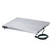 A white rectangular stainless steel Hatco heated shelf with a cord.