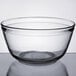 An Anchor Hocking clear glass mixing bowl on a white background.