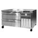 A stainless steel Continental Refrigerator chef base with two refrigerated drawers.