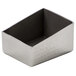An American Metalcraft stainless steel rectangular sugar caddy with a black inside.