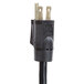 A black power cord with two plugs on the end.