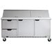 Beverage-Air SPED72HC-30M-2 72" 2 Door 2 Drawer Mega Top Refrigerated Sandwich Prep Table Main Thumbnail 5