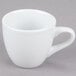 A Tuxton bright white espresso china cup with a handle.