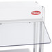 A white rectangular Hatco countertop buffet warmer with a clear glass surface.