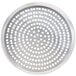 An American Metalcraft 14" Super Perforated Heavy Weight Aluminum Cutter Pizza Pan with holes in it.