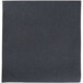 A black Hoffmaster linen-feel dinner napkin with a 1/4 fold.