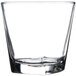 An Arcoroc Prysm old fashioned glass with a curved edge.