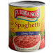 A Furmano's #10 can of chunky red spaghetti sauce.