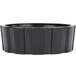 A black rectangular container with a curved edge.