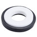 A black and white rubber seal ring with a black and white circle.