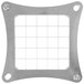 A metal blade and holder assembly with a square grid on it.