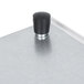 A black and silver Hatco heated shelf warmer with a black knob on a white surface.