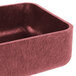 A raspberry colored HS Inc. multi-purpose container with a lid on a counter.