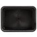 A black plastic rectangular tray with a black circle in the middle.