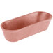 A pink metal HS Inc. breadstick basket on a counter.