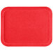 A red Carlisle rectangular fiberglass tray.