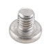 A close-up of a stainless steel Nemco screw with a raised head.