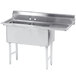 Advance Tabco FS-2-1824-24 Spec Line Fabricated Two Compartment Pot Sink with Drainboard - 68 1/2" - Right Drainboard Main Thumbnail 1