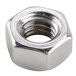 A stainless steel hex nut.