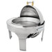 Vollrath 46265 6 Qt. New York, New York Retractable Dripless Round Chafer with Brass Trim Main Thumbnail 4