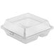 GET EC-09 9" x 9" x 3 1/2" Clear Customizable 3-Compartment Reusable Eco-Takeouts Container - 12/Case Main Thumbnail 2