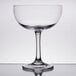 An Anchor Hocking clear glass margarita glass with a stem.