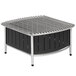 A black and silver Vollrath buffet station grill on a metal stand.