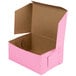 6 1/2" x 4" x 2 3/4" Pink Cake / Bakery Box - 250/Bundle Main Thumbnail 3