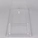 A clear plastic rectangular pastry tray cover.