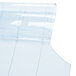 A Curtron Polar reinforced clear plastic strip with a curved edge.
