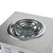 An APW Wyott stainless steel portable electric hot plate with a circular burner.