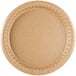 A Solut kraft paper plate with a scalloped edge.