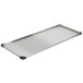 A white rectangular stainless steel shelf with metal corners.