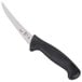 A Mercer Culinary Millennia 6" Curved Stiff Boning Knife with a black handle.