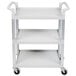 Cambro BC331KD480 Speckled Gray Three Shelf Utility Cart (Unassembled) - 32 7/8" x 16 1/4" x 38" Main Thumbnail 3