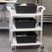 Cambro BC331KD480 Speckled Gray Three Shelf Utility Cart (Unassembled) - 32 7/8" x 16 1/4" x 38" Main Thumbnail 4