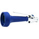 A T&S pre-rinse spray valve with a blue and silver nozzle and blue and white plastic handle.