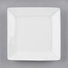 Acopa 4" Bright White Square Porcelain Plate - 72/Case Main Thumbnail 3