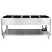 A Vollrath stainless steel electric hot food table with trays inside.