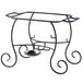 Choice 4 Qt. Half Size Chafer with Black Wrought Iron Stand and Black Plastic Lid Handle Main Thumbnail 4