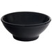 A black Tuxton china bowl on a white background.