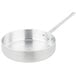 A silver aluminum Vollrath saute pan with a traditional handle.