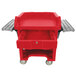Cambro VCSWR158 Hot Red Versa Cart with Dual Tray Rails and Standard Casters Main Thumbnail 2