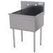 An Advance Tabco stainless steel sink with legs.