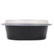 Pactiv Newspring NC729B 32 oz. Black 7" VERSAtainer Round Microwavable Container with Lid - 150/Case Main Thumbnail 4