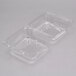 Durable Packaging PXT-11600 Duralock 5 1/4" x 5 5/8" x 3 1/4" Deep Clear Hinged Lid Plastic Container - 500/Case Main Thumbnail 3